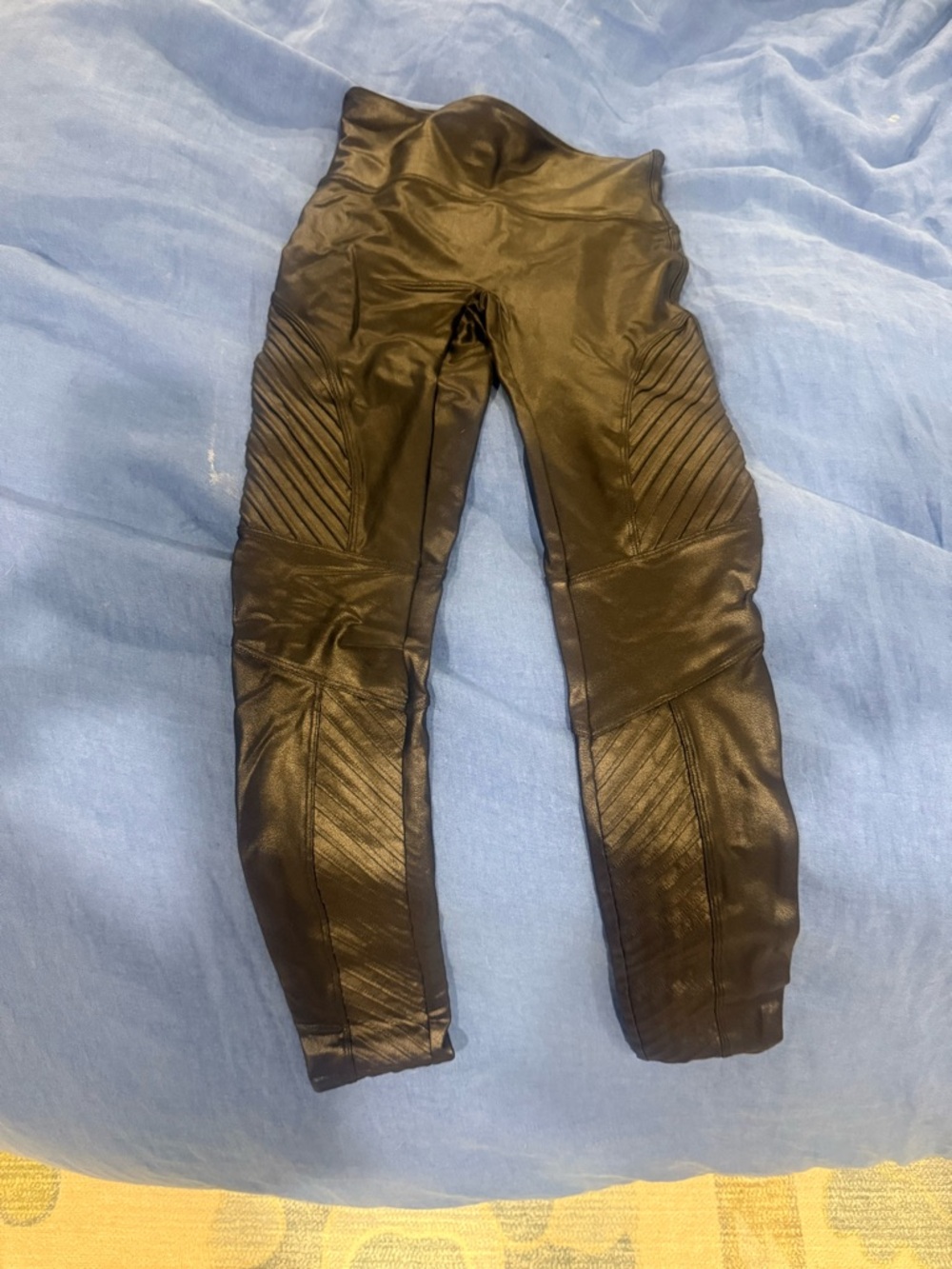 SPANX Black Moto-Detail Leggings